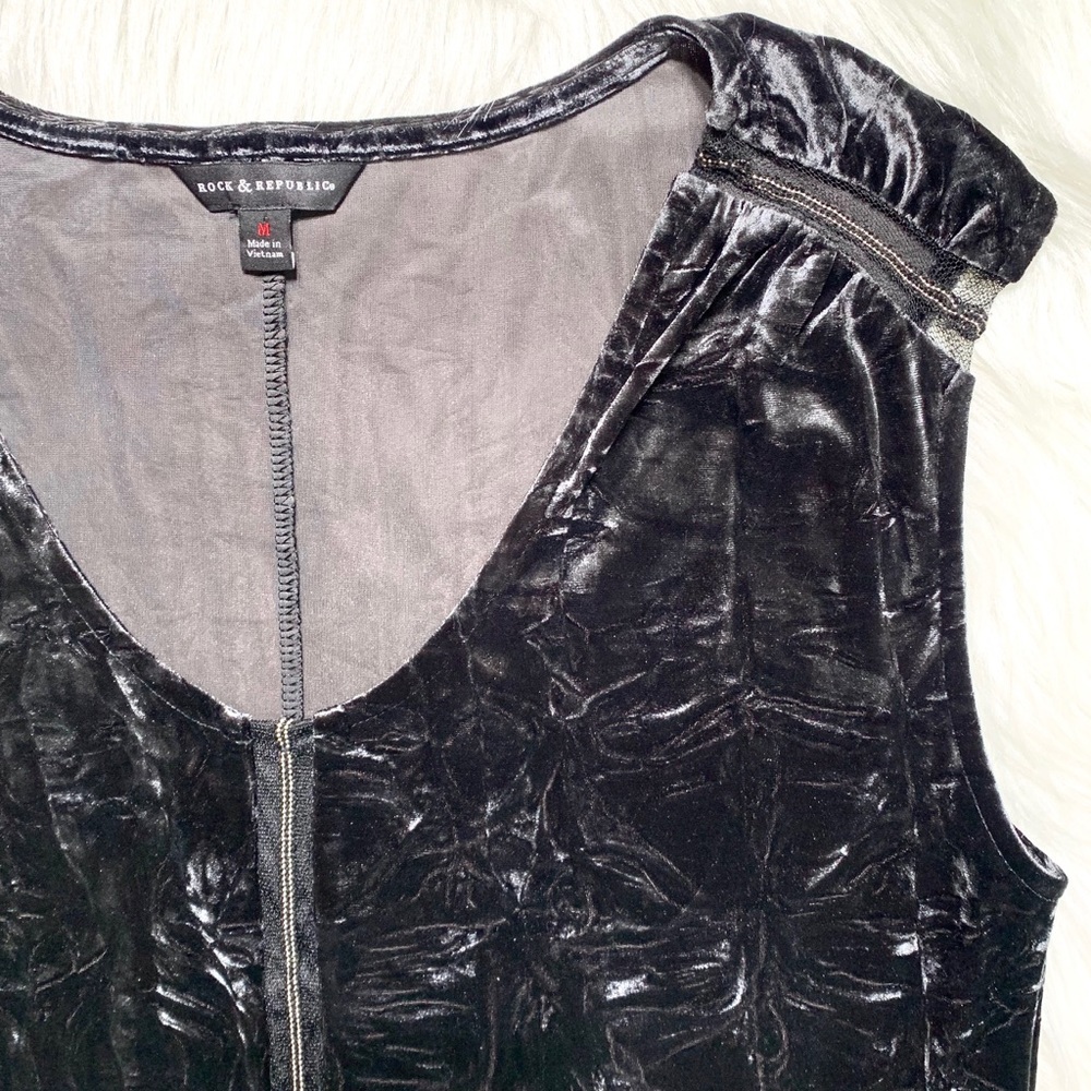 SOLD-Rock & Republic Crushed Velvet Sleeveless Top - Picture 6 of 8